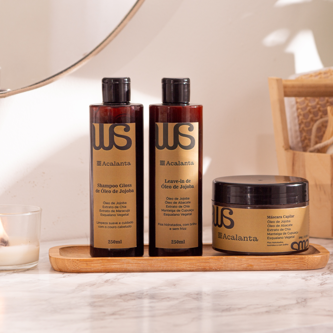 Kit Acalanta Leave-in + Shampoo + Máscara